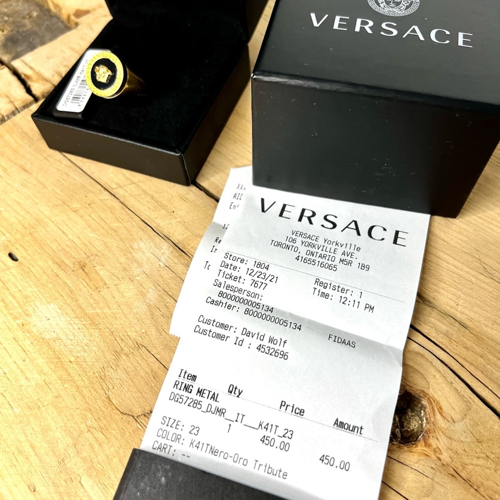Versace ENAMEL MEDUSA RING Size 23